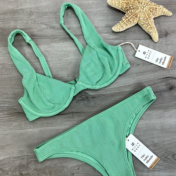 ☀️BILLABONG☀️ Salty Blonde Sunset Rib Emma Underwire SUNSET RIB ISLA BIKINI set - Picture 5 of 15